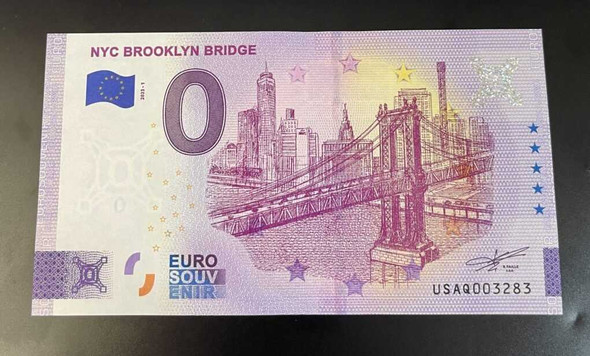 2023 - 0 Euro Note USA - NYC BROOKLYN BRIDGE New York City Manhattan USAQ