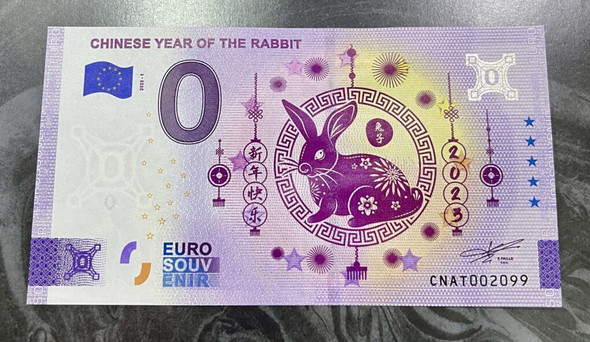 2023 - 0 Euro Note CHINA - CHINESE YEAR OF THE RABBIT Year of the Rabbit CNAT