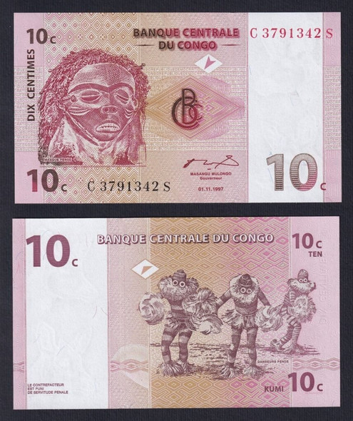 1997 - Congo 10 Centimes P 82a Fds / UNC B-03