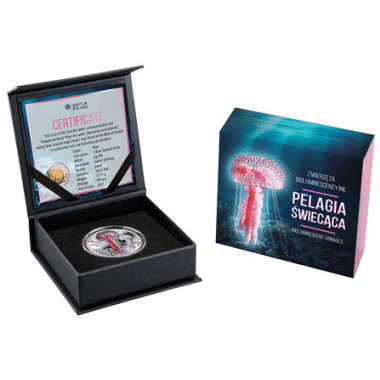 2016 - PELAGIA NOCTILUCA Bioluminescent Animals Medusa Jellyfish Silver Coin 1$