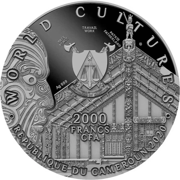 2020 Haka Māori Warrior 2 oz Antique finish and Black Proof Silver Coin OGP