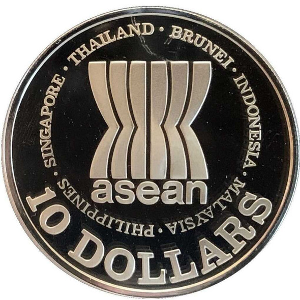 1967-1987 ASEAN 20TH Anniversary Singapore$10 Coin physical World Coins 