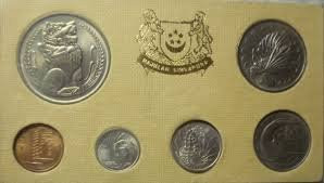 1975 6 Coin uncirculated set Lunar Year of the Rabbit - brown wallet