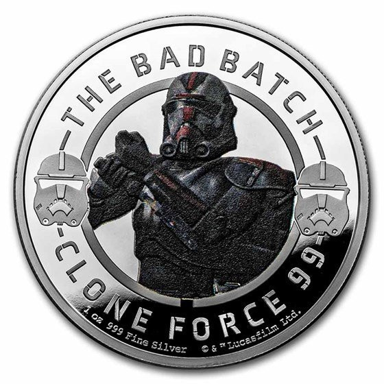 2022 Niue Star Wars™ The Bad Batch™ - Hunter 1oz Silver Coloured Proof Coin