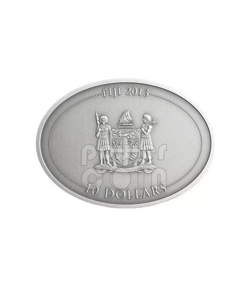2013 - Fascinating Wildlife #2 - Giant Panda Bear $10 Pure Silver Oval Antique Proof