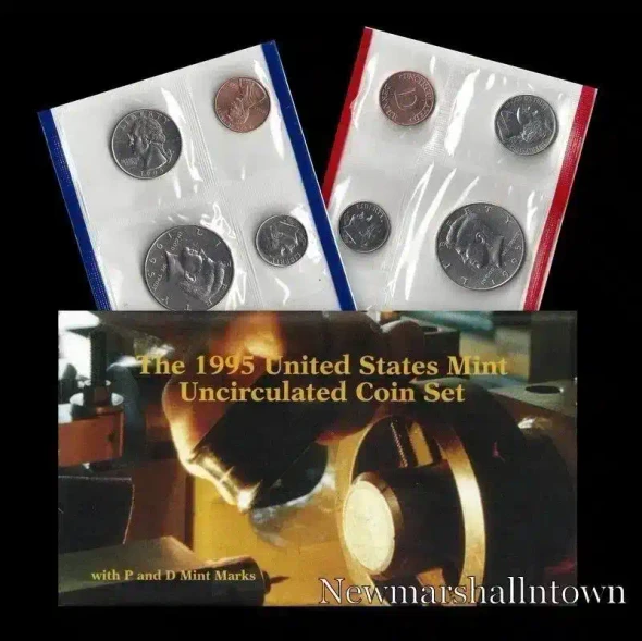 1995 - U.S. Mint Uncirculated Coin Set with D and P Mint Marks physical Coin Sets 