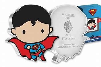 2021 NIUE Superman Flying 1oz Silver Proof Chibi Coin DC Comics Series Mint Cond