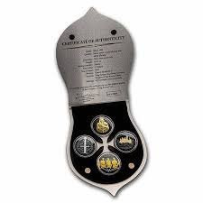 2022 Samoa King Arthur 4x1oz Silver Black Proof Coin Set