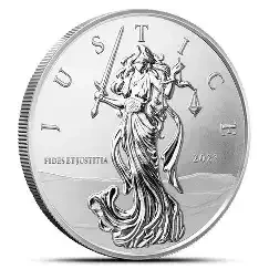 2023 - Lady Justice 1 oz 999 Silver Coin 1 oz Silver Gibraltar *PL*