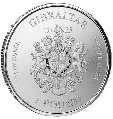 2023 - Lady Justice 1 oz 999 Silver Coin 1 oz Silver Gibraltar *PL* physical United States 