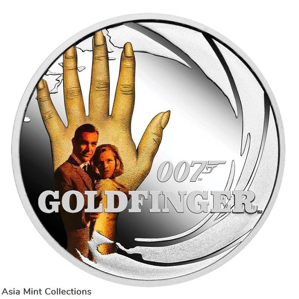2022 Tuvalu-Perth Mint Minted $0.5 James Bond 007 "Gold Finger" 1/2oz Colorized Silver Proof Coin