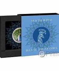 2019 Niue Island 2 $ - Majestic Blue Peafowl Peacock physical World Coins Mint of Poland