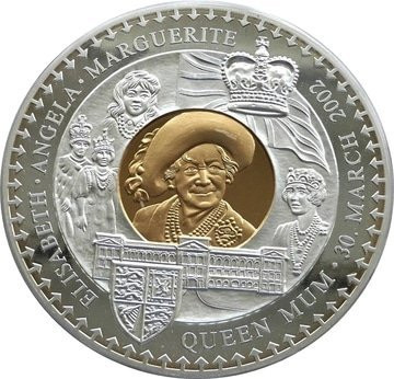 2002 Zambia 3-Kilos 100,000 Kwacha "The Memorial of The Queen Elizabeth The Queen Mother"