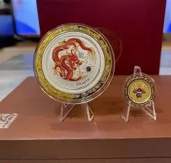 2012 Australia $1 + $15 (Series II) Lunar Year of Dragon Colorized Silver Coin