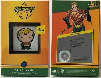 2021 Niue DC Aquaman 1 oz Silver Chibi Coin