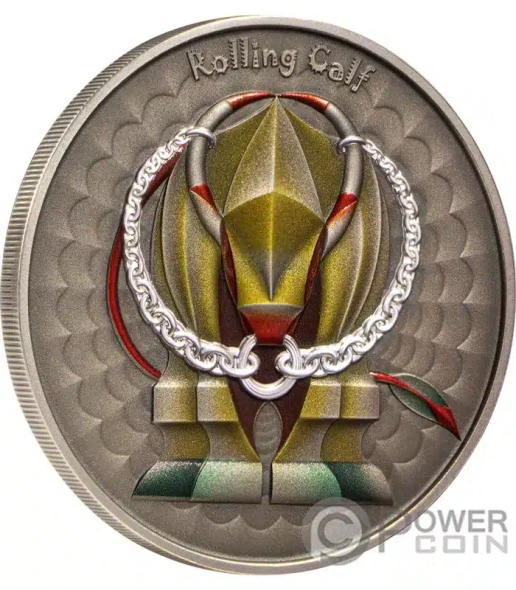 2023 - Rolling Calf World of Cryptids 1 oz Antique Finish Silver Coin 2$ Niue