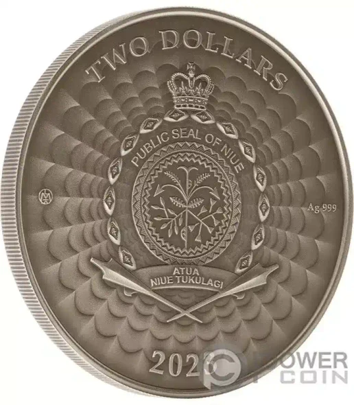 2023 - Rolling Calf World of Cryptids 1 oz Antique Finish Silver Coin 2$ Niue physical Licensed & Pop Culture 