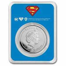 2023 - 1 oz Silver 999 Samoa DC Comics™ Superman™ ST/BU Color Coin- physical Licensed & Pop Culture No Show Mint