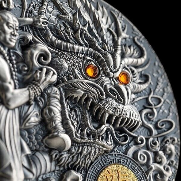 2023 - Shaolin Kung Fu Dragon Martial Arts Styles 2 oz Silver Coin 5$ Niue
