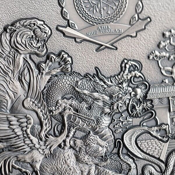 2023 - Shaolin Kung Fu Dragon Martial Arts Styles 2 oz Silver Coin 5$ Niue