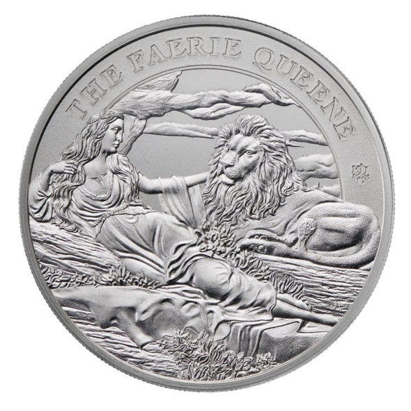 2024 - Saint Helena 1lb Faerie Queene Una and the Lion 1oz 999 Silver