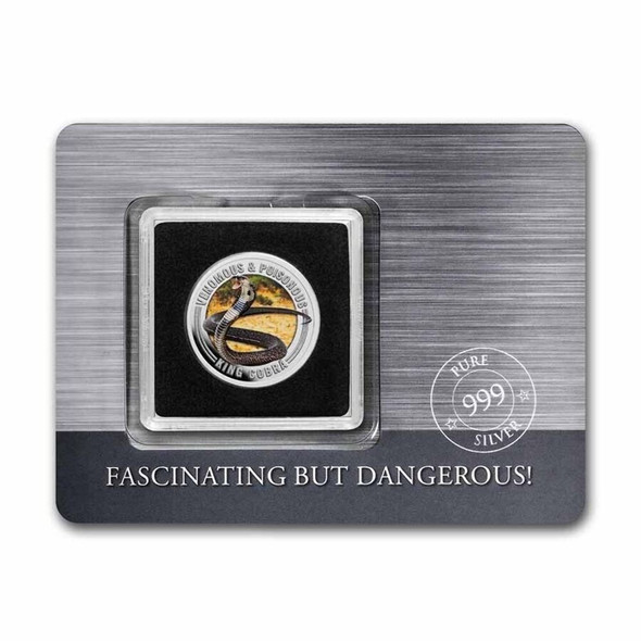 2022 Samoa Venomous &amp; Poisonous King Cobra 1/2 oz Silver Colorized Coin