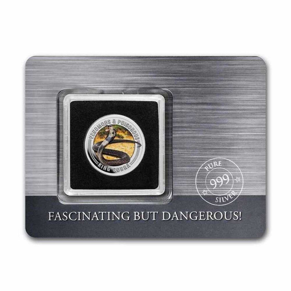 2022 Samoa Venomous &amp; Poisonous King Cobra 1/2 oz Silver Colorized Coin physical Themed Coins No Show Mint