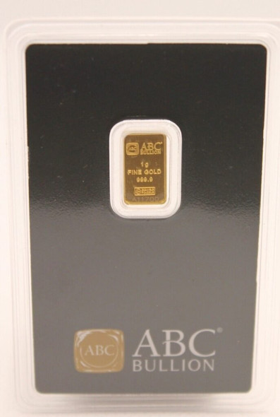 1g 999.9 ABC Bullion Minted Tablet Solid Fine Gold Ingot Certified Investor Bar