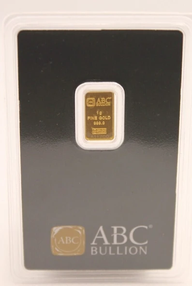 1g 999.9 ABC Bullion Minted Tablet Solid Fine Gold Ingot Certified Investor Bar