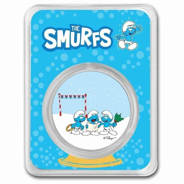 2023 - Smurfs Smurfs Christmas Carol 1 Oz 999 Silver Colored Niue ST/BU