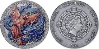 2021 - Phoenix and Dragon Oriental Culture Collection 50 g Silver Coin Ghana