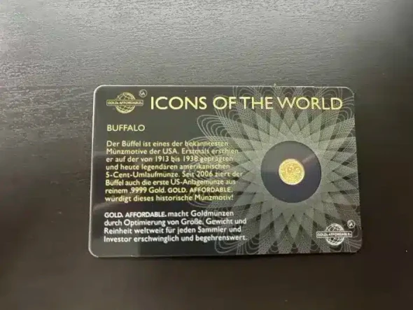 2015 Icons of the World - Rwanda 10 FRW 1/200oz Gold Buffalo - No 0161184