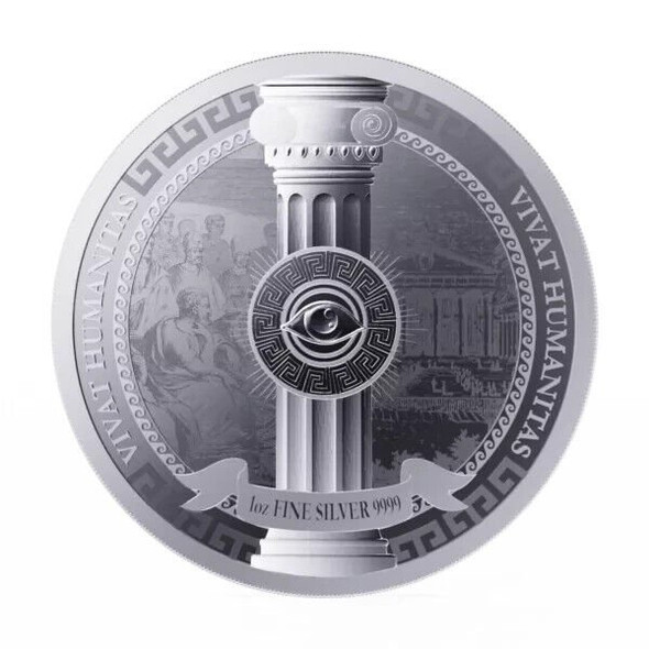 2023 - Vivat Humanitas 1 oz 9999 Silver Niue $2 Silver Coin *ST/BU*