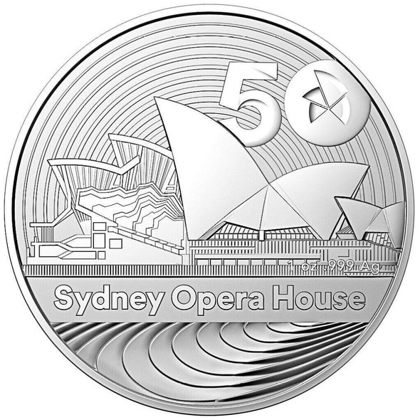 2023 - Sydney Opera House 50. Anniversary 1 oz 999 Silver Australia ST/BU