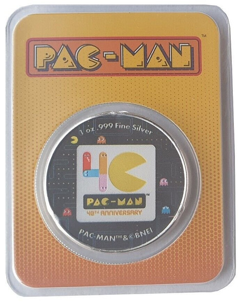 2020 - Niue 1 Oz Silver Pac Man Color Color in Slap Only 4,000 Count! TOP