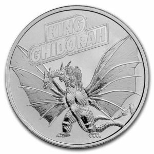2023 - King Ghidorah Godzilla 1 Oz 999 Niue $2 Silver Coin ST/BU