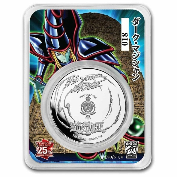 2023 - Yu-Gi-Oh! Dark Magician 1oz 999 Silver Colored Niue ST / BU in TEP