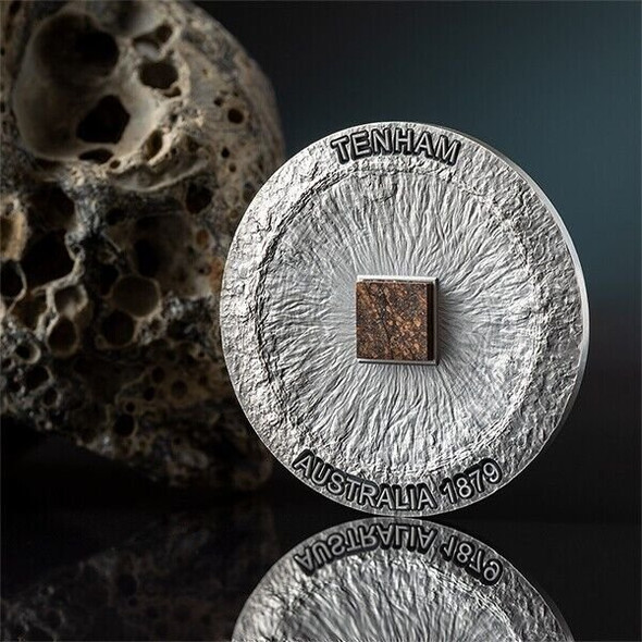 2022 - Tenham Meteorite Geography 50 g Antique finish Silver Coin CFA Cameroon