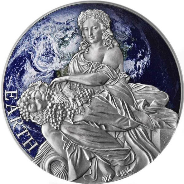 2022 - Earth Planets and Gods 2 oz Antique finish Silver Coin CFA Cameroon