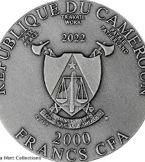 2022 - Maria of Nazareth 2 oz Antique finish Silver Coin 2000 Francs CFA Cameroon