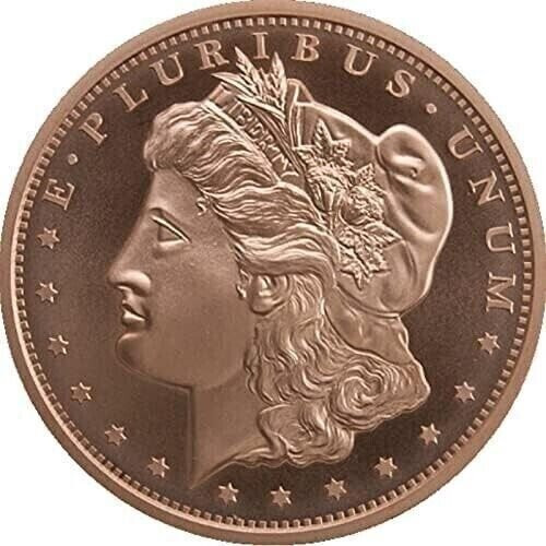 1921 - 1 OZ Morgan Round Coin - Copper 1 Oz .999 Pure Fine Copper GSM IN STOCK!!