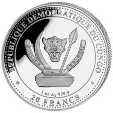 2023 - Prehistoric Life Dunkleosteus (11.) Silver Coin 1 oz 999 Silver Congo ST