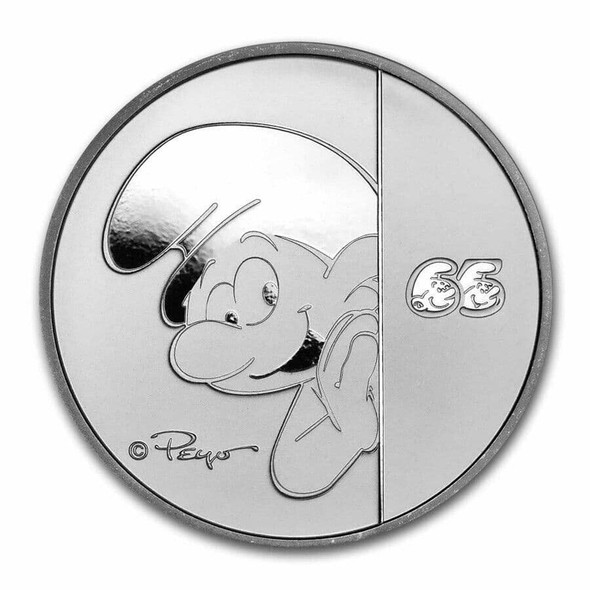 2023 - Smurfs Smurfs 65th Anniversary 1 Oz 999 Silver Niue ST/BU
