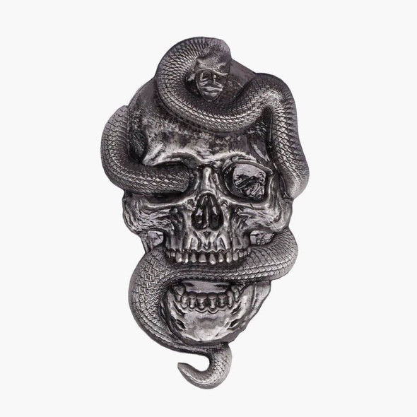 2022 Ghana Snake Skull Silver Plated 1 oz CN Coin - 2,000 Mintage
