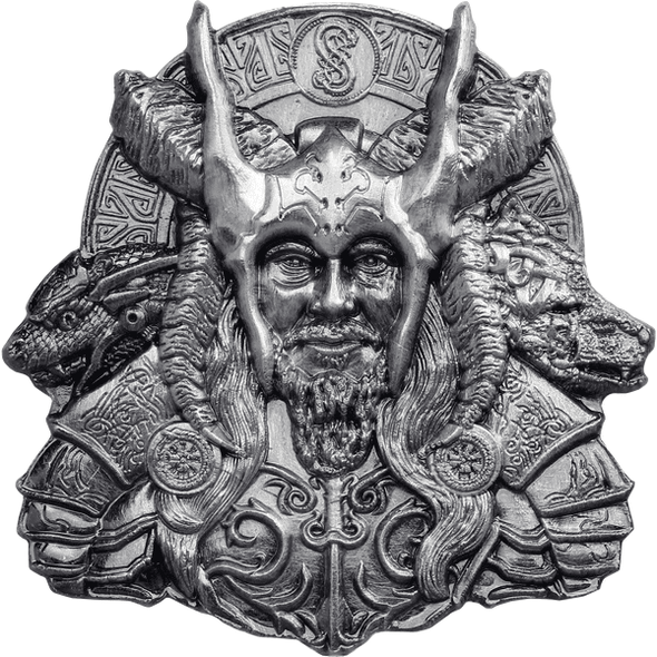 2023 Ghana Norse Gods Loki Silver Plated 34.3g CN Coin - 2,500 Mintage