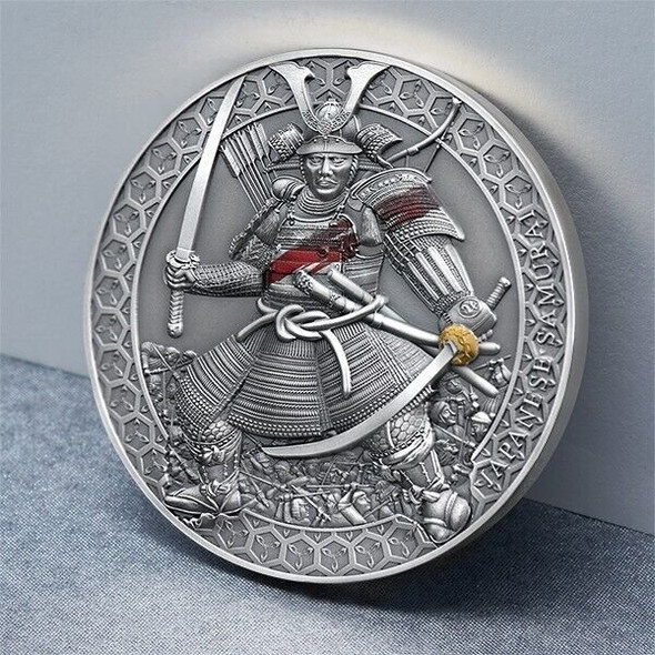 2022 - Japanese Samurai Legendary Warriors 3 oz Silver Coin Cameroon