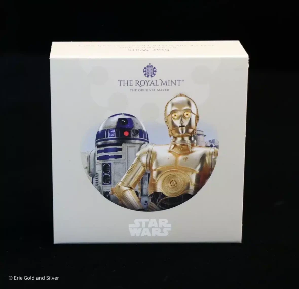 2023 - Niue STAR WARS mint Trading Coins C-3PO R2-D2 1oz Colorized Silver Coin 237 /250
