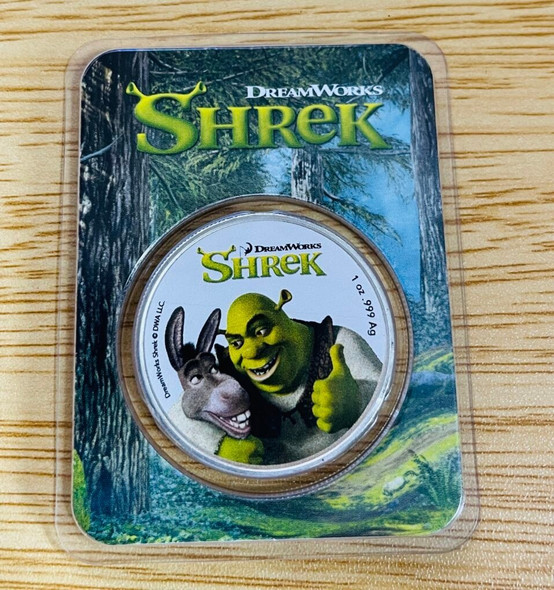 2021 - NIUE: 2 Dollars "Shrek & Donkey" 1 oz #F5247 20th Anniversary DreamWorks™