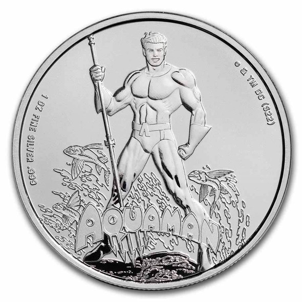 2023 - Aquaman™ 1oz Silver DC Comics™ (2) Silver Coin Samoa ST / BU