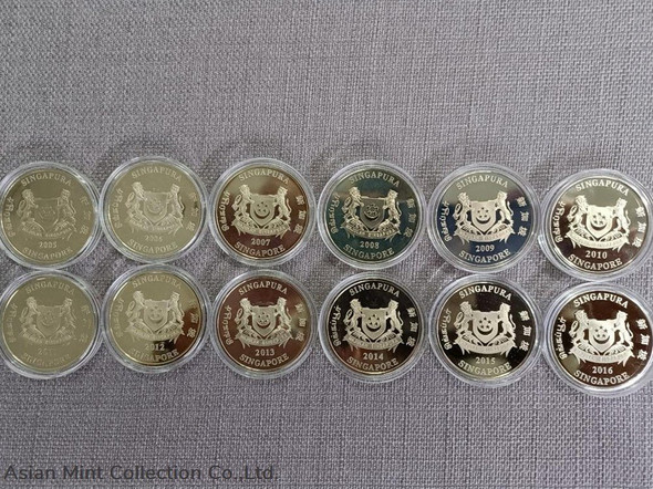 2005-2016 Singapore Zodiac 3rd Series full set $2 Cupro Nickel Coin